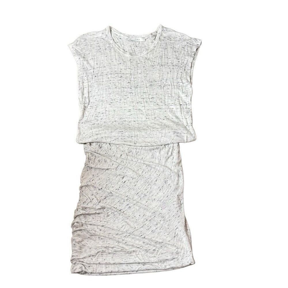 IRO Camden Speckled T-shirt Mini Dress in Off-White Size 0
